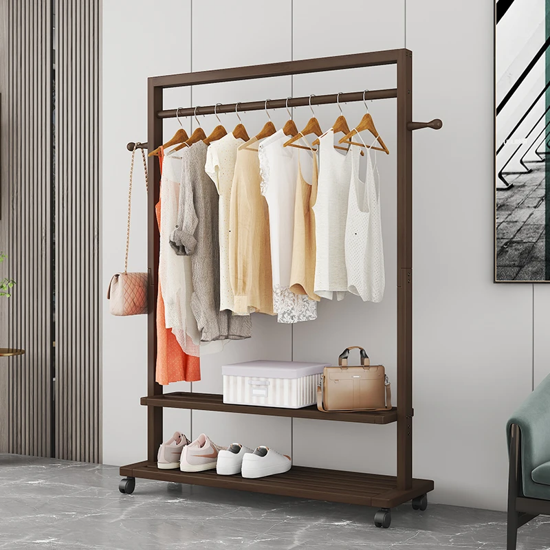 衣帽架实木衣架落地卧室晾衣架家用挂衣架房间简易放衣服架子移动
