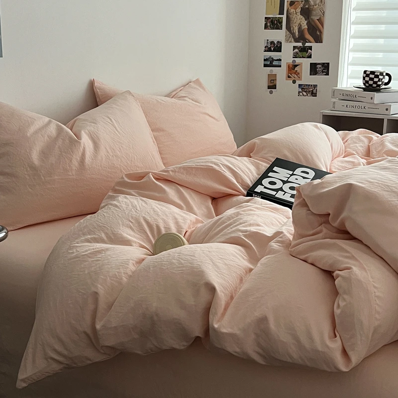 床上用品床单纯色单人日式四件套学生宿舍简约三件套床品高档被套