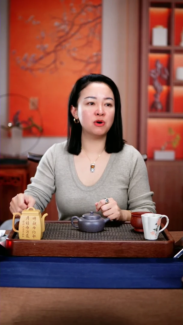 【闪购商品】紫砂茶壶天青泥扁柿
