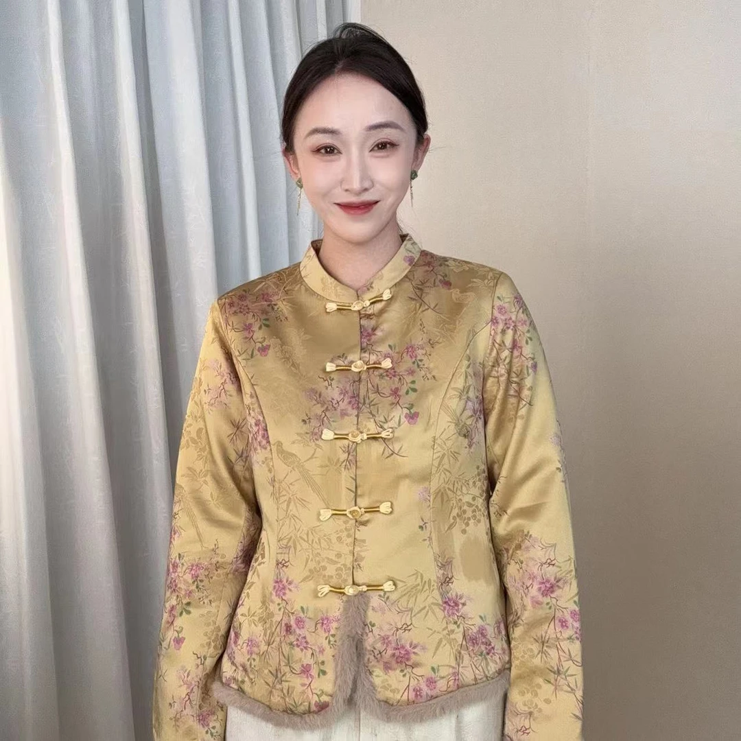 【桃之夭夭】2024秋冬新中式国风棉服外套fy-1586