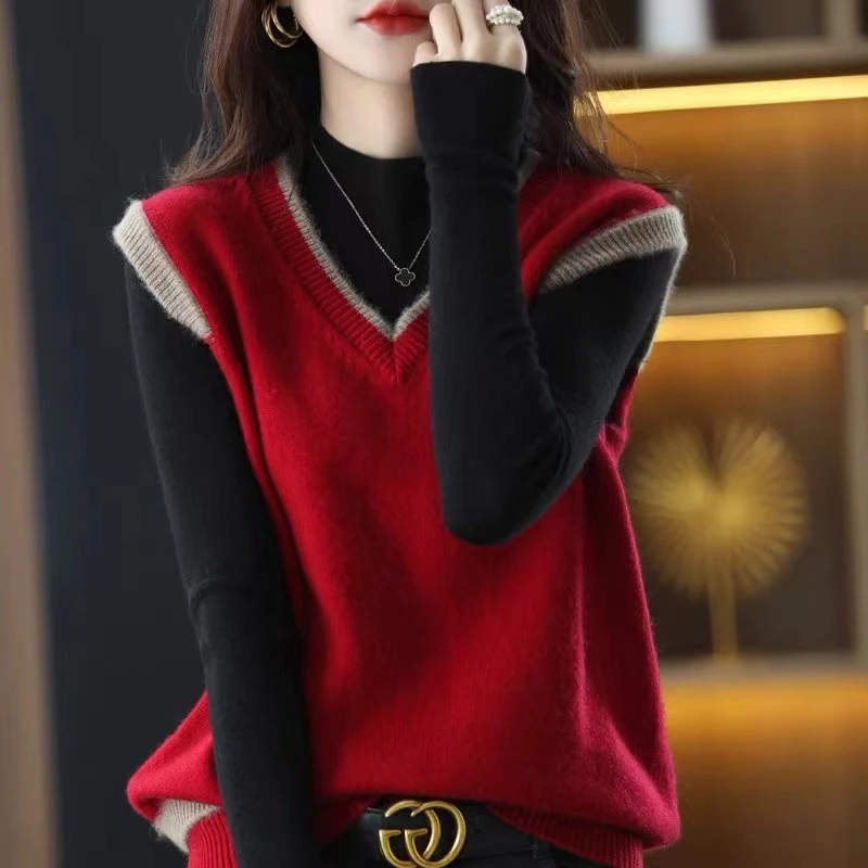 品牌欧货马甲女装秋季外搭洋气百搭外穿时尚宽松上衣马夹毛衣