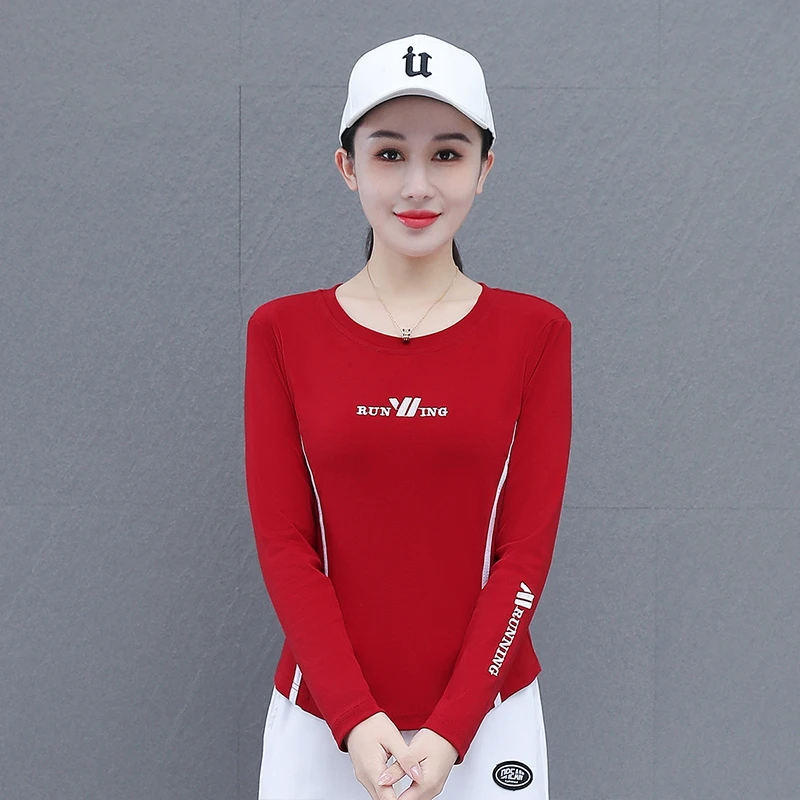 早秋新款显瘦运动时尚休闲圆领大码百搭女士长袖