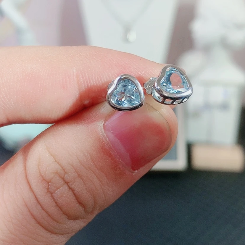 【闪购商品】托帕石耳钉银S925镶嵌