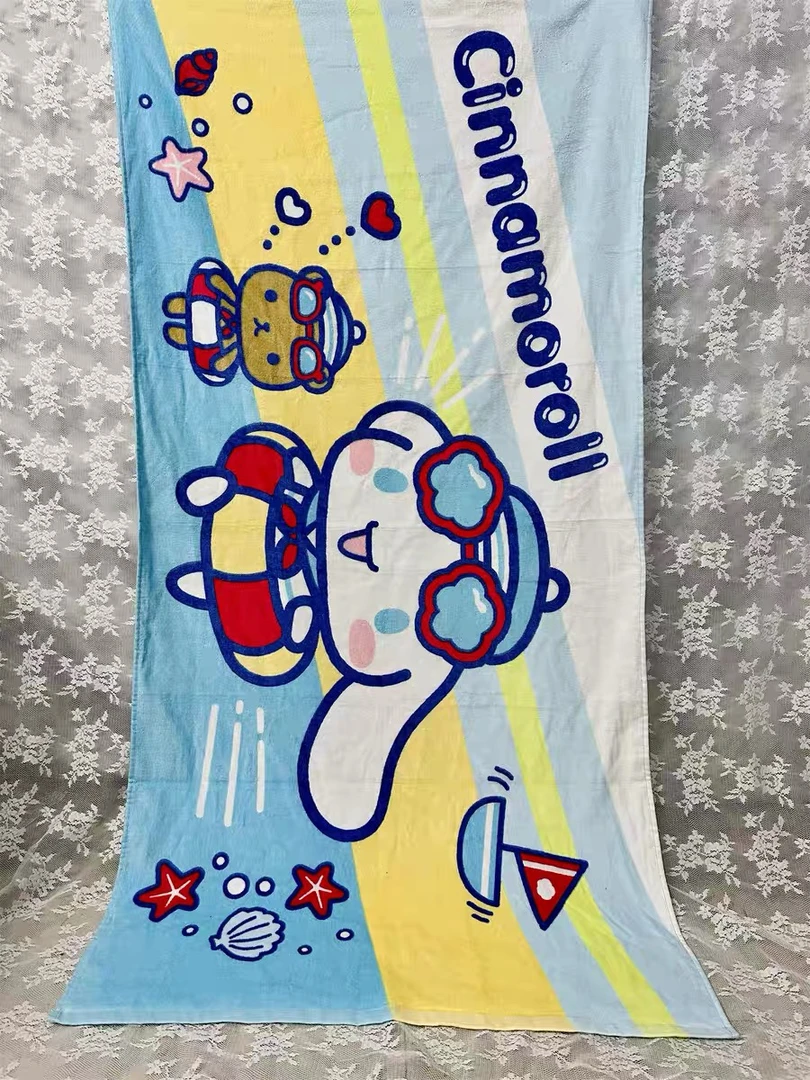 65×125CM儿童卡通纯棉家用洗澡游泳浴巾印花玉桂狗毛巾