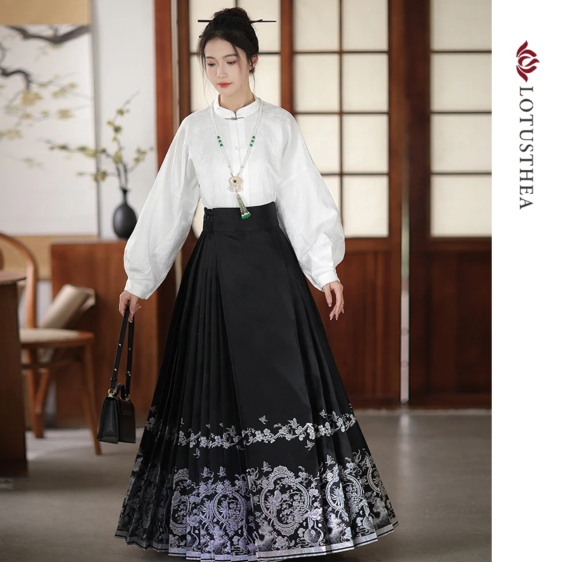 汉尚华莲【马面裙专场】临窗照花原创仿妆花马面裙秋冬松间问雪