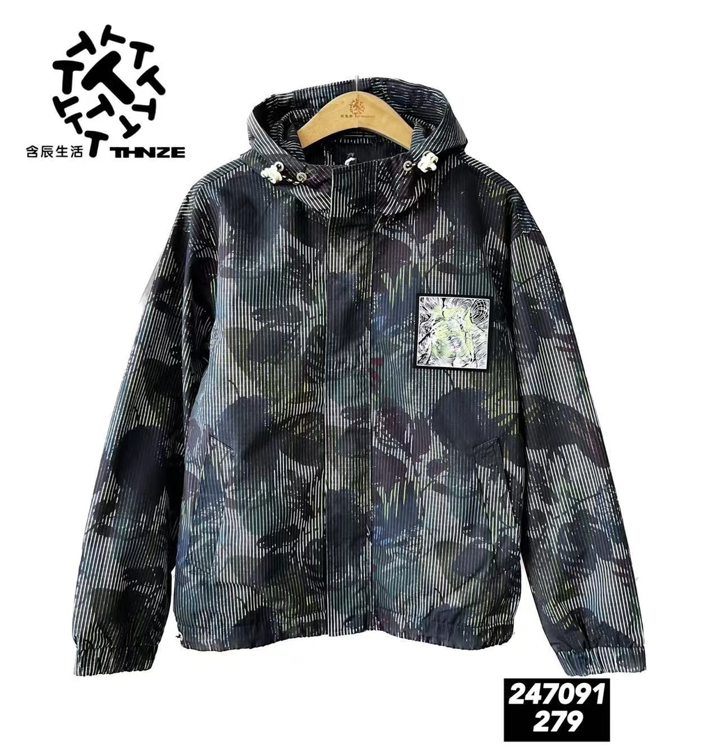 男士春秋戴帽印花休闲外套247091