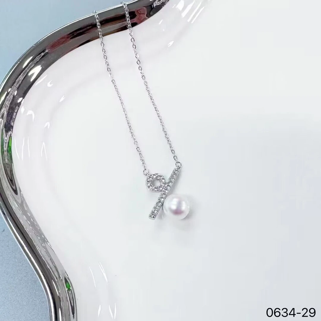 铜合金项链 0634气质时尚轻奢百搭简约小众精致银色珠珠项链