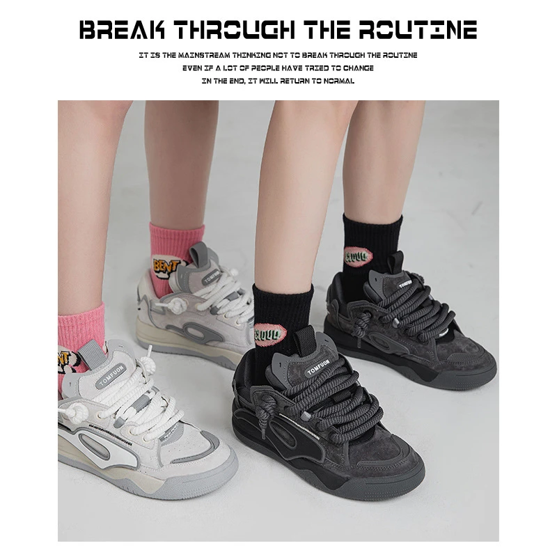 omaet品牌多巴胺小众男女老爹鞋百搭时尚情侣原创火箭面包鞋