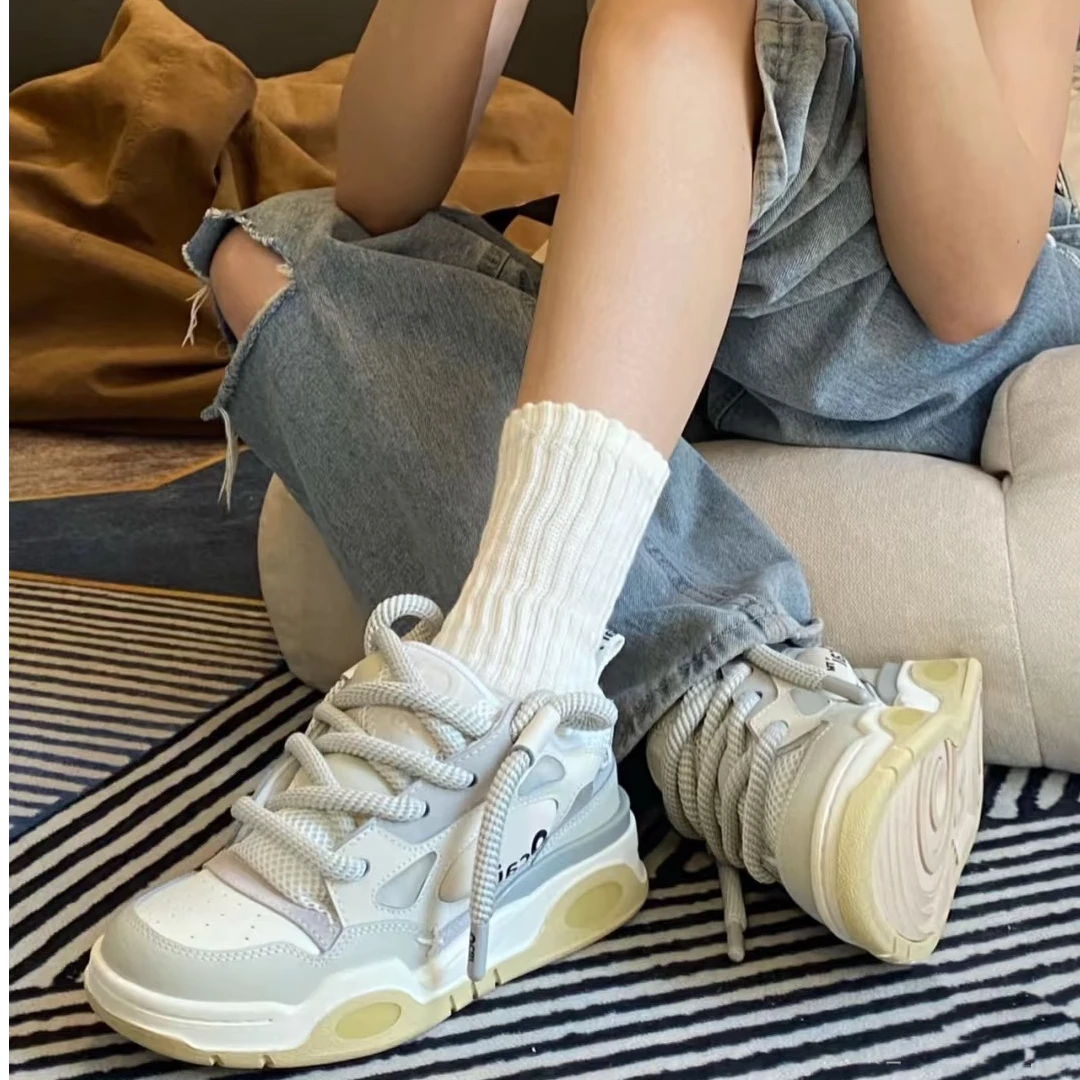 夏季新款百搭面包鞋情侣鞋潮流厚底女鞋低帮男鞋小白鞋时尚潮鞋xx