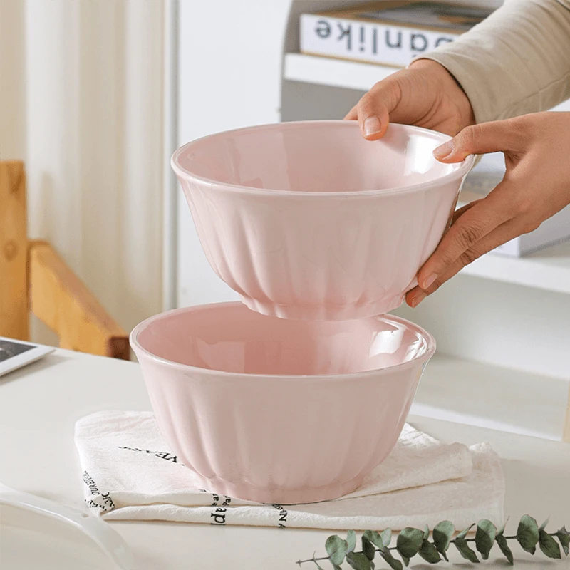 【陶园春】法式雅枫7.5英寸大号面碗2个家用陶瓷釉下彩创意纯色面碗