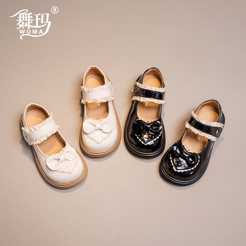 舞玛女童鞋子儿童公主鞋2024新款宝宝软底秋季单鞋女孩皮鞋233625