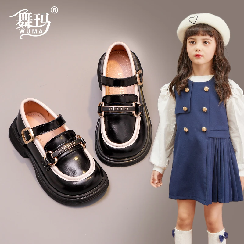 女童皮鞋公主鞋2024年新款春秋款软底中大童皮鞋小女孩单鞋233525