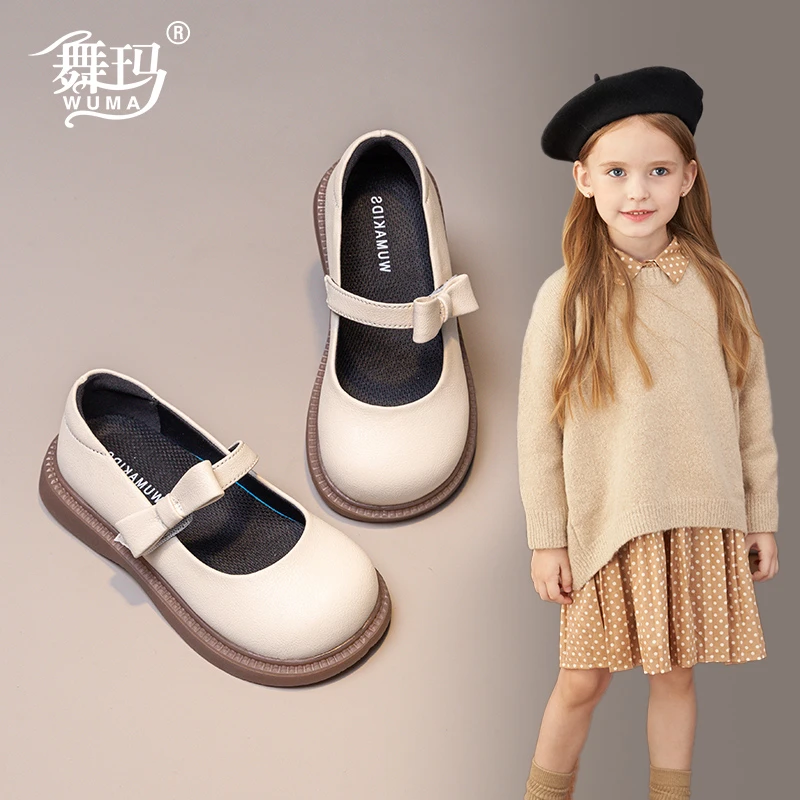 舞玛女童单皮鞋2025春季新款软底公主春秋宝宝鞋中大童软面223900