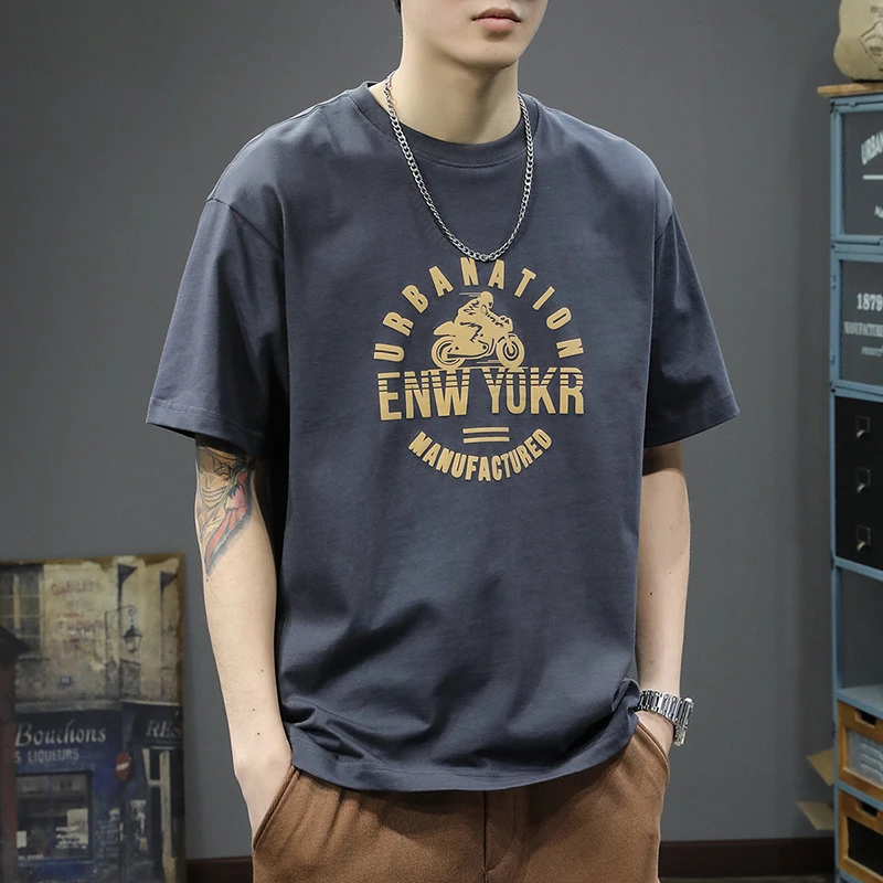 U&PURA夏季新款重磅纯棉T恤男2024大码宽松上衣短袖半袖潮牌体恤