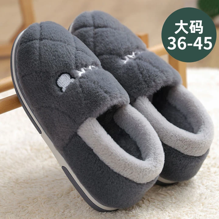 冬季保暖棉拖鞋男士秋冬季室内加厚加绒家居毛绒包跟情侣棉鞋外穿