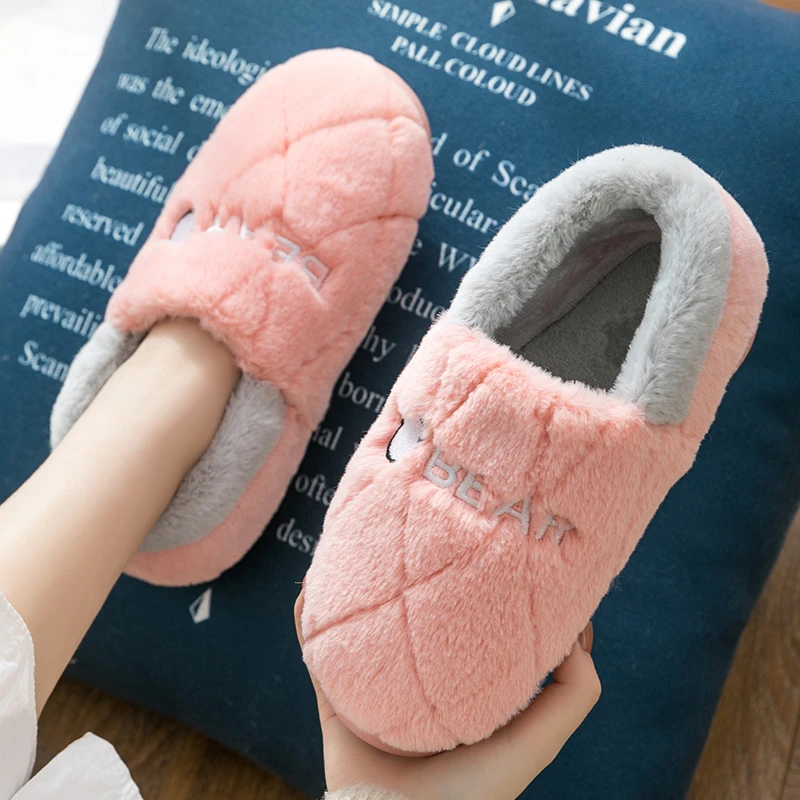 秋冬季棉拖鞋女士包跟室内家居外穿防滑加绒加厚月子冬天情侣棉鞋