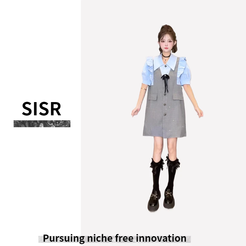 SISR小众设计款夏日群星时尚百搭连衣裙