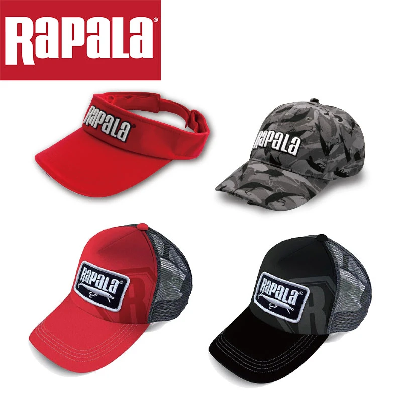 RAPALA/乐伯乐乐网眼帽户外透气钓鱼帽大檐棒球遮阳帽男女通用