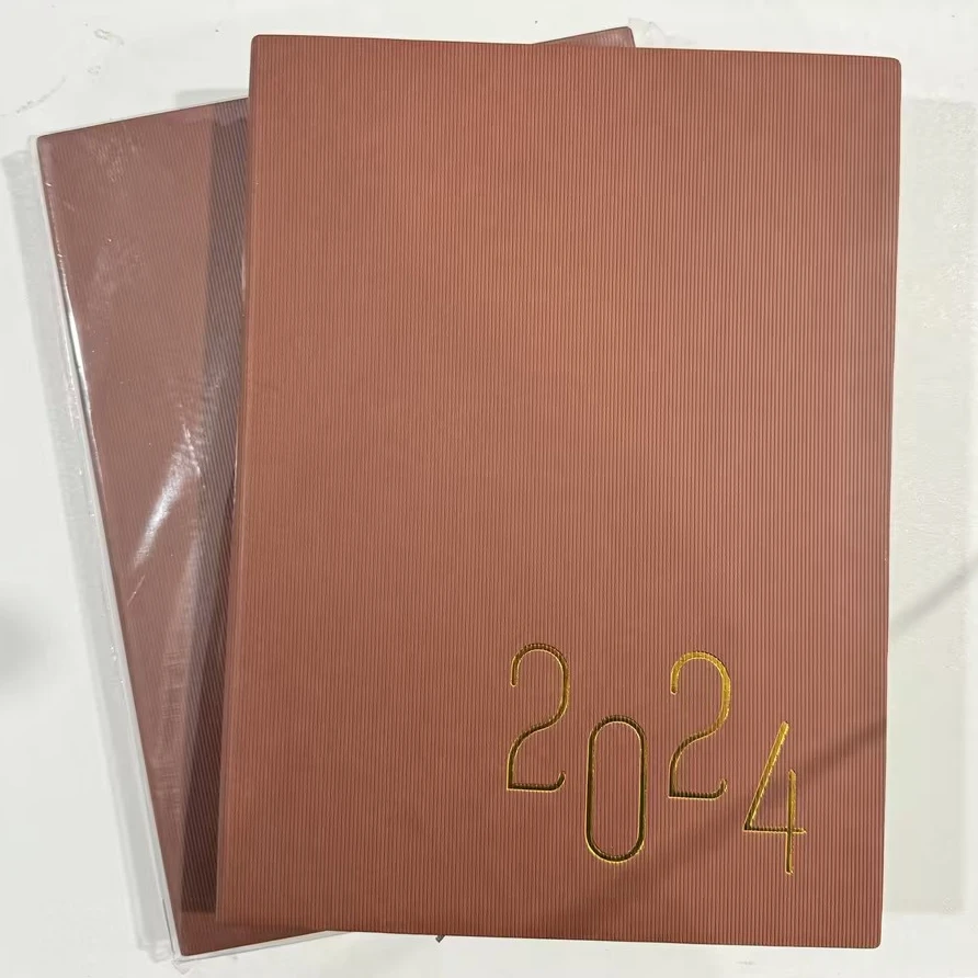 1-1-A4竖条纹2024日程本/2本装/颜色随机