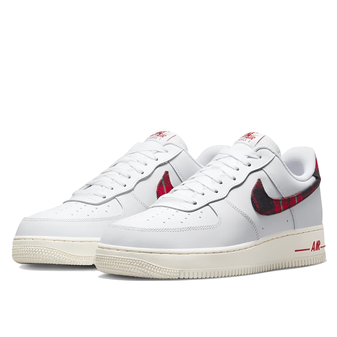 nike Air Force1 DV0789-100男子经典空军防滑减震时尚百搭红格纹