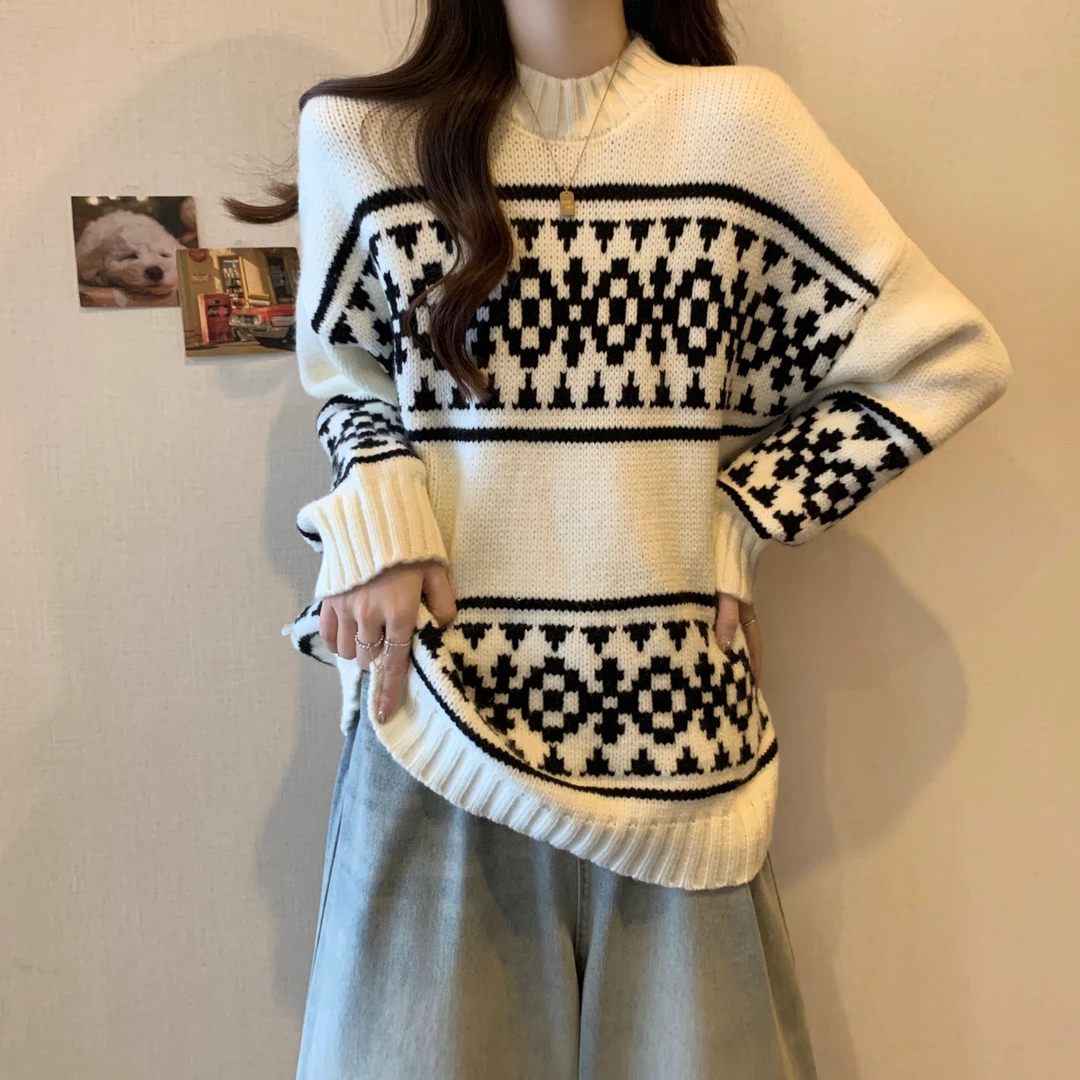 ［编号301-350］秋冬样衣版衣宽松百搭针织毛衣女绿色