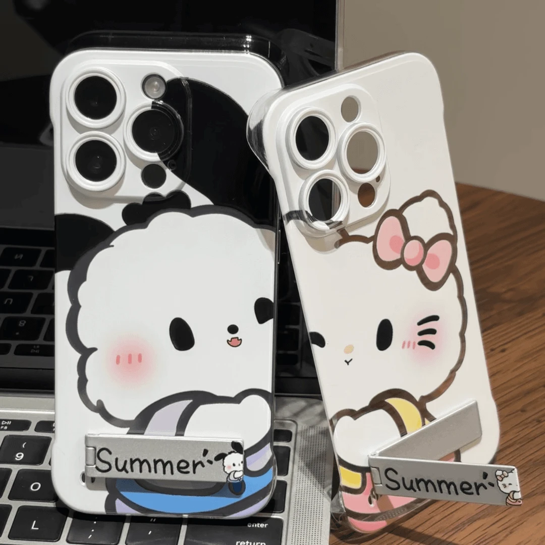 帕恰狗KT猫支架iphone15/14无边框苹果13手机壳苹果适用YK