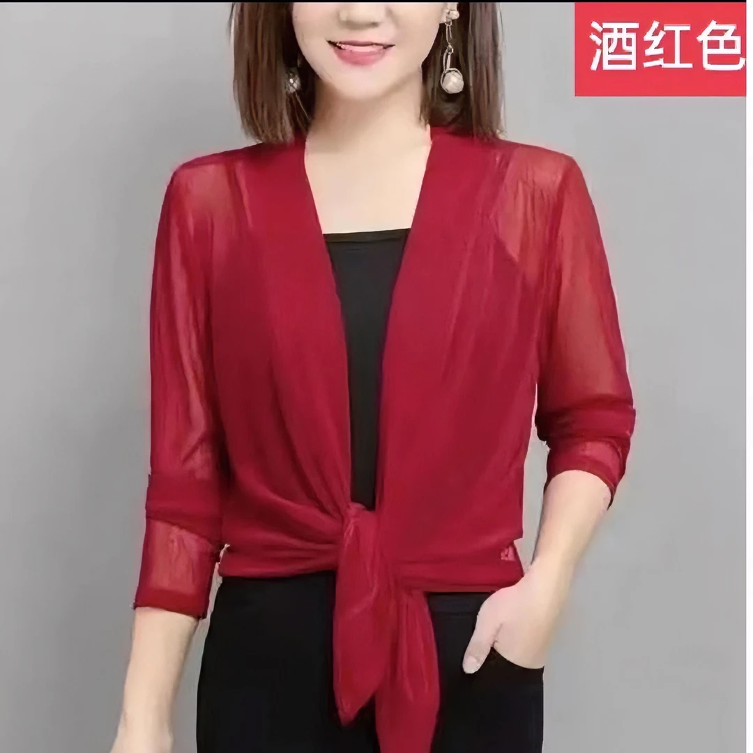 MIKIHOUSE2023夏季新款高端百搭妈妈时尚弹力防晒披肩短款外搭