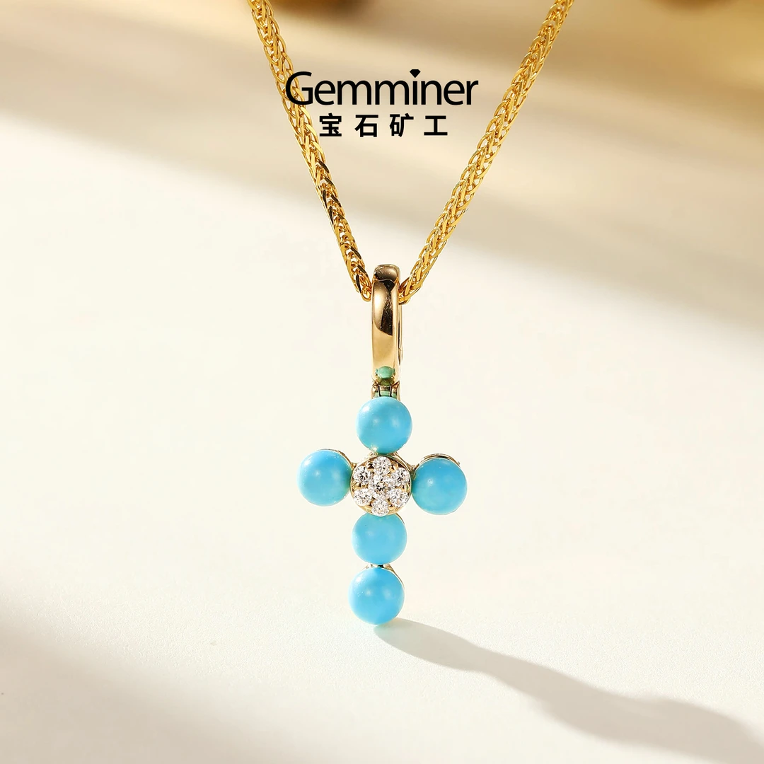 宝石矿工 18k金绿松石吊坠