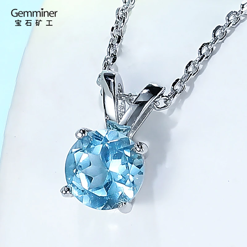 【宝石矿工品牌福利】银镶天然紫水晶/托帕石项链