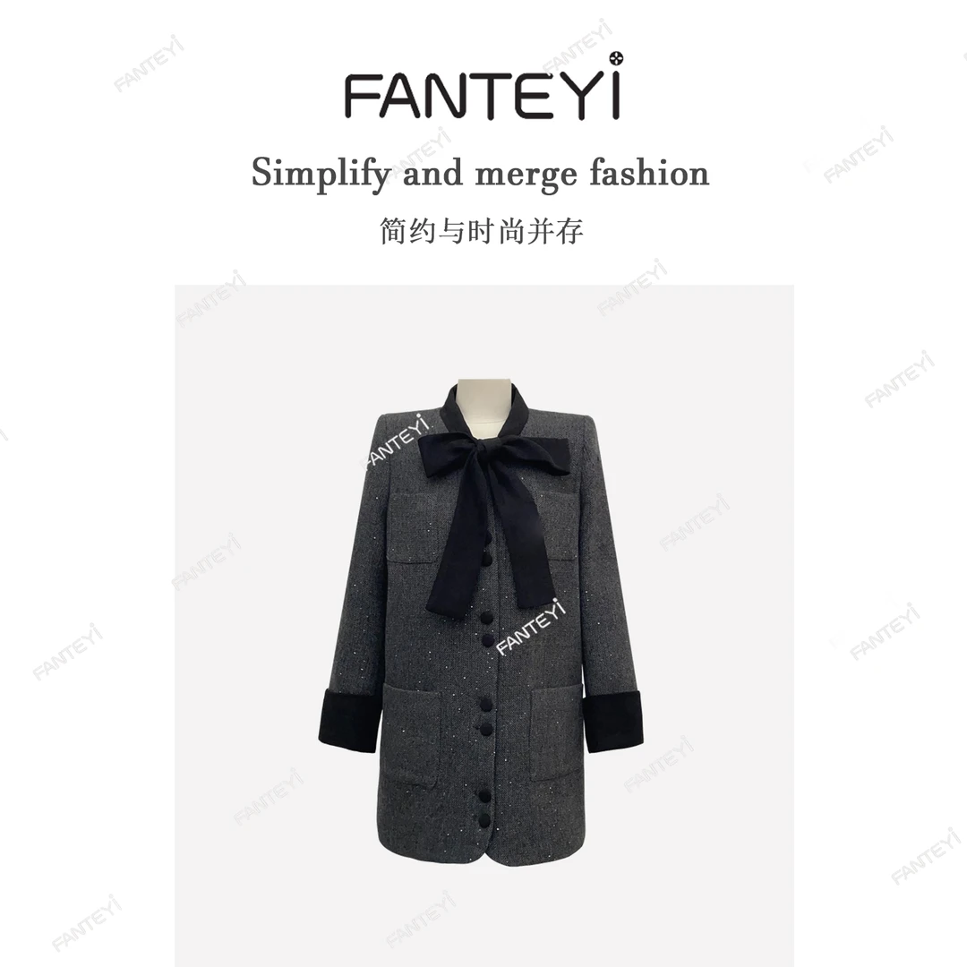 fanteyi/范特依710秋冬轻奢气质复古时尚设计师中长款外套女4742