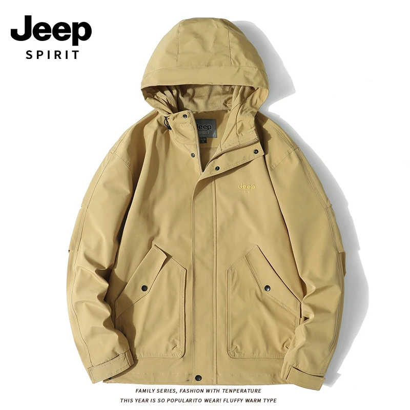JEEPSPIRIT防水风衣春秋夹克休闲百搭外套男装女款运动2317