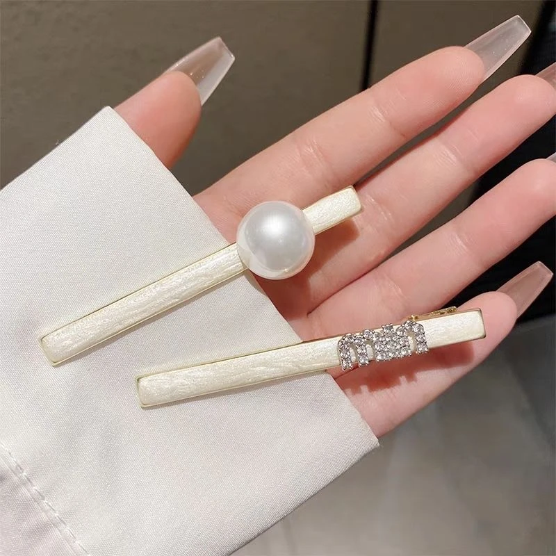 韩国东大门滴油小香风一字夹百搭气质刘海夹侧边发卡鸭嘴夹小发夹