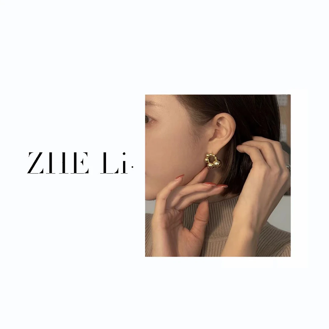 925银耳饰 ZHE Li 小众又高级的金色耳饰