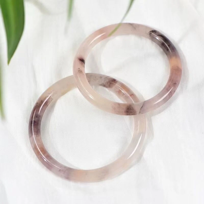 非金属玻璃手镯 小红书同款紫罗兰仿玉圆条手镯母亲节美人镯少女