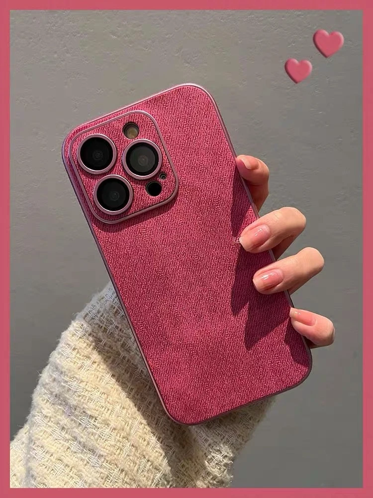 高级感牛仔纹iphone15promax手机壳适用苹果14pro/13全包12防指纹