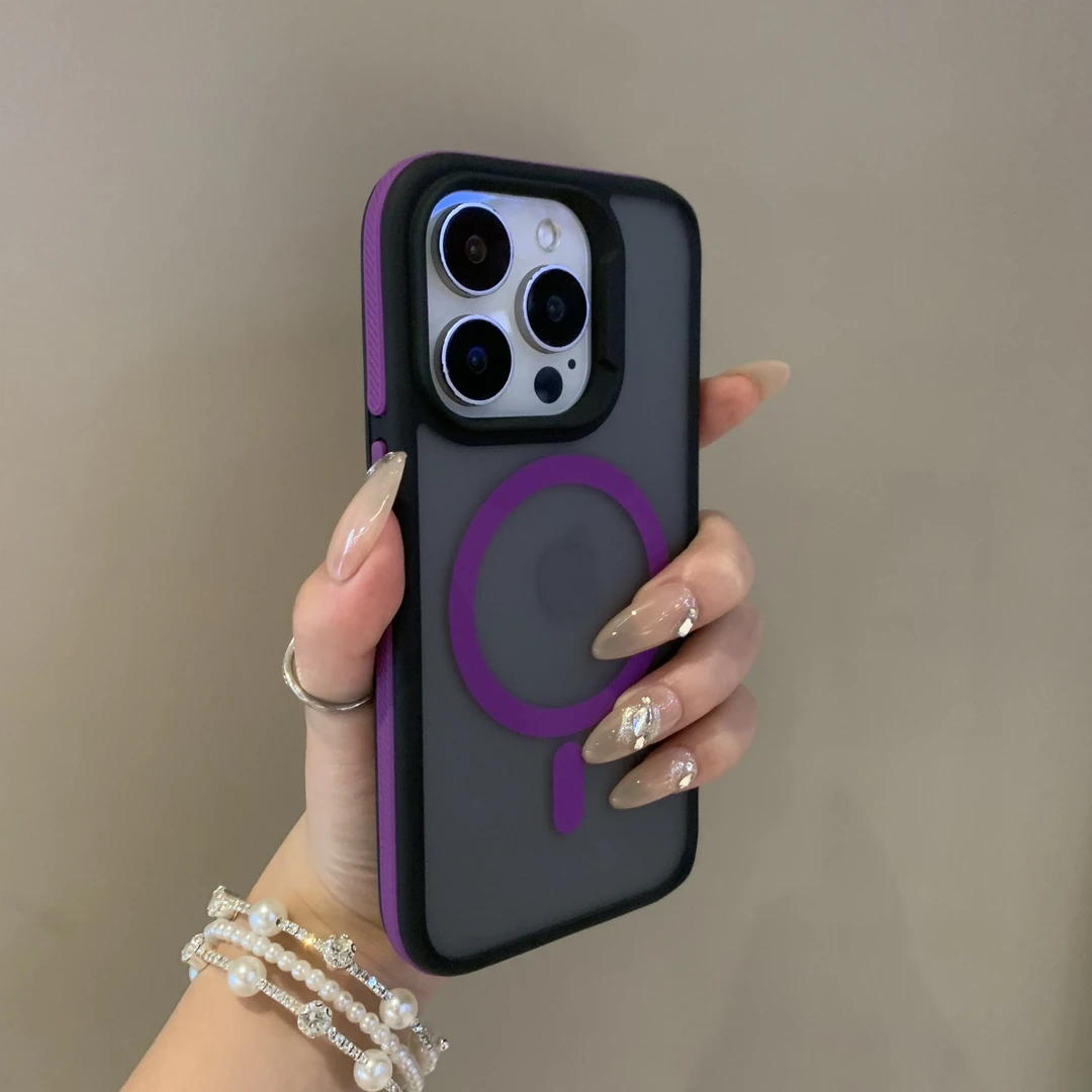 磨砂肤感磁吸防滑适用苹果15pro手机壳iphone14promax全包13/12男
