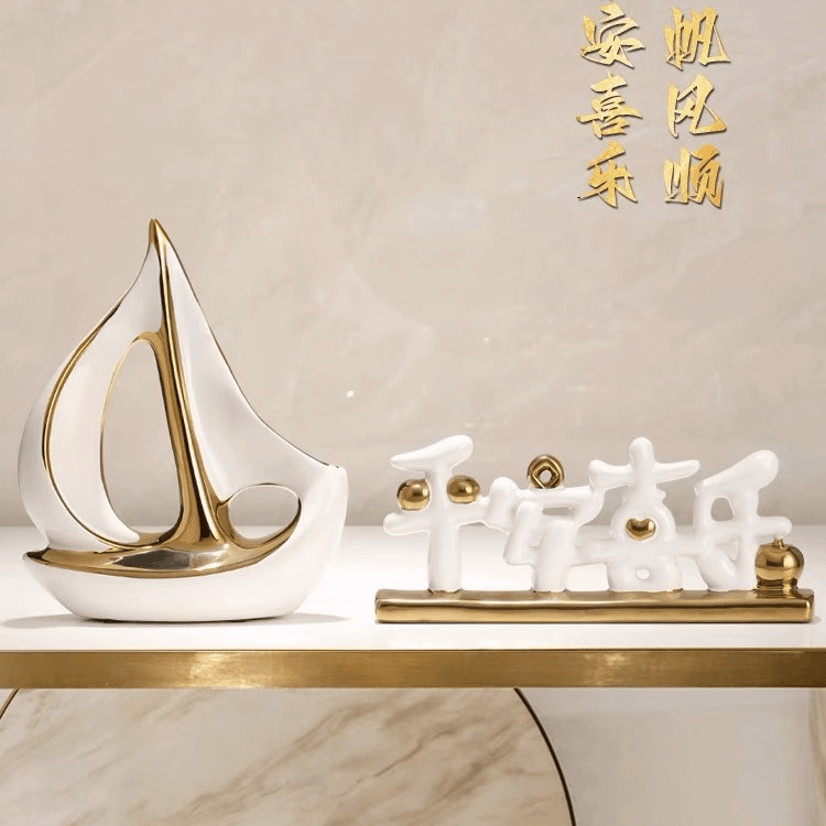 乔迁之喜新房家居玄关酒柜装饰品轻奢高档客厅电视柜平安喜乐摆件