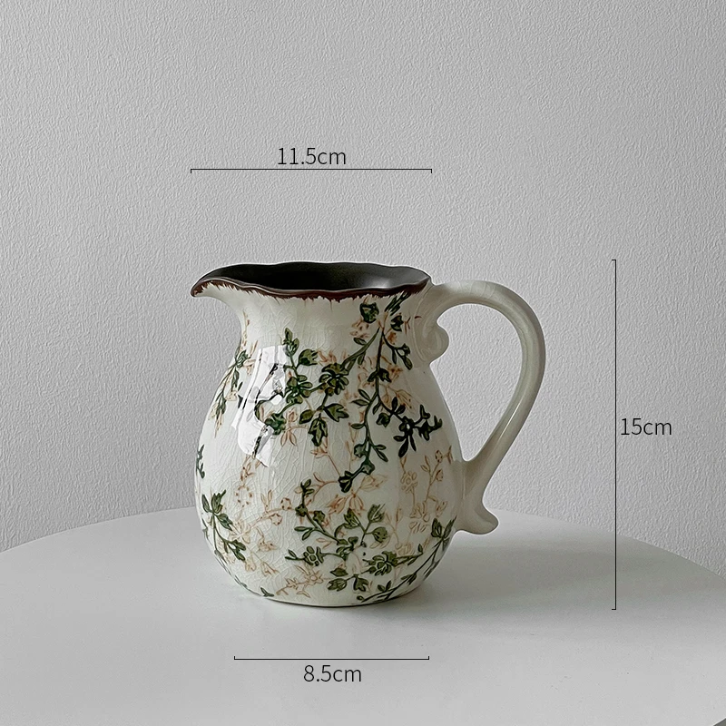 繁花壶（20B-小号）可水培   奶壶花瓶陶瓷插花摆件复古客厅新中式