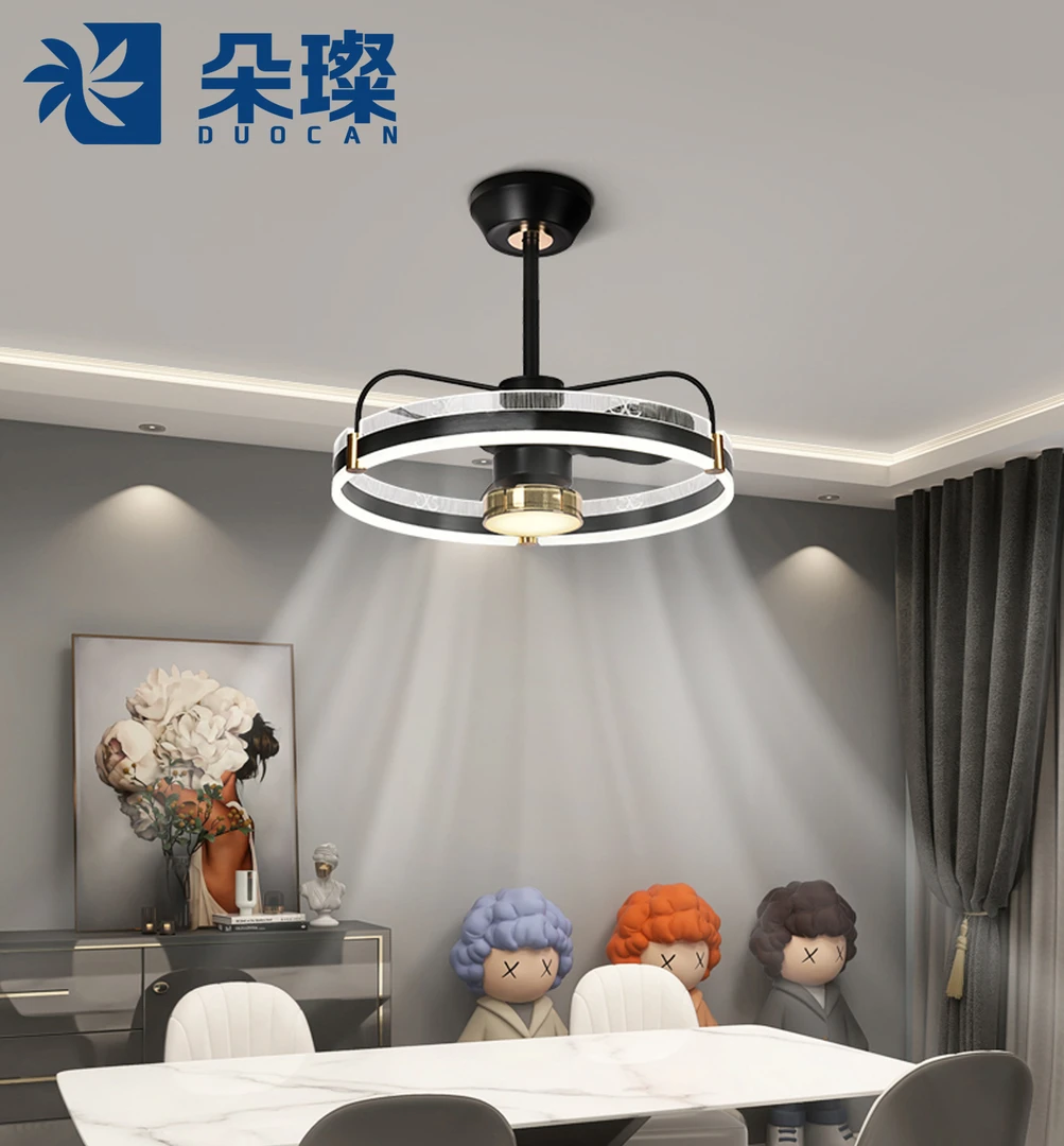 2024年新款简约北欧轻奢风扇吊灯创意客厅灯餐厅卧室带电风扇灯具