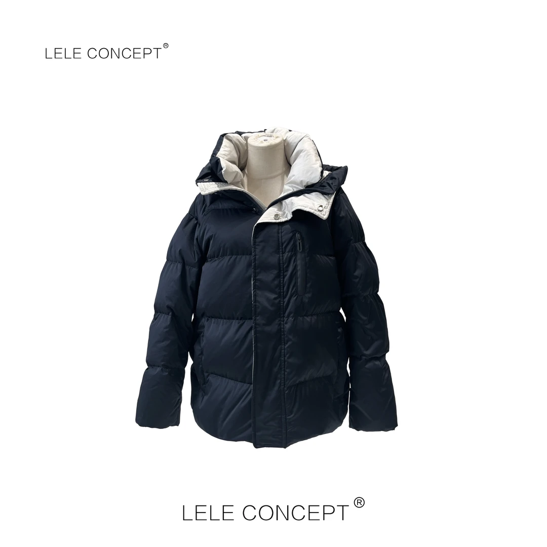 LELE CONCEPT丨【丽】新款装饰拉链连帽鹅绒服Y0464