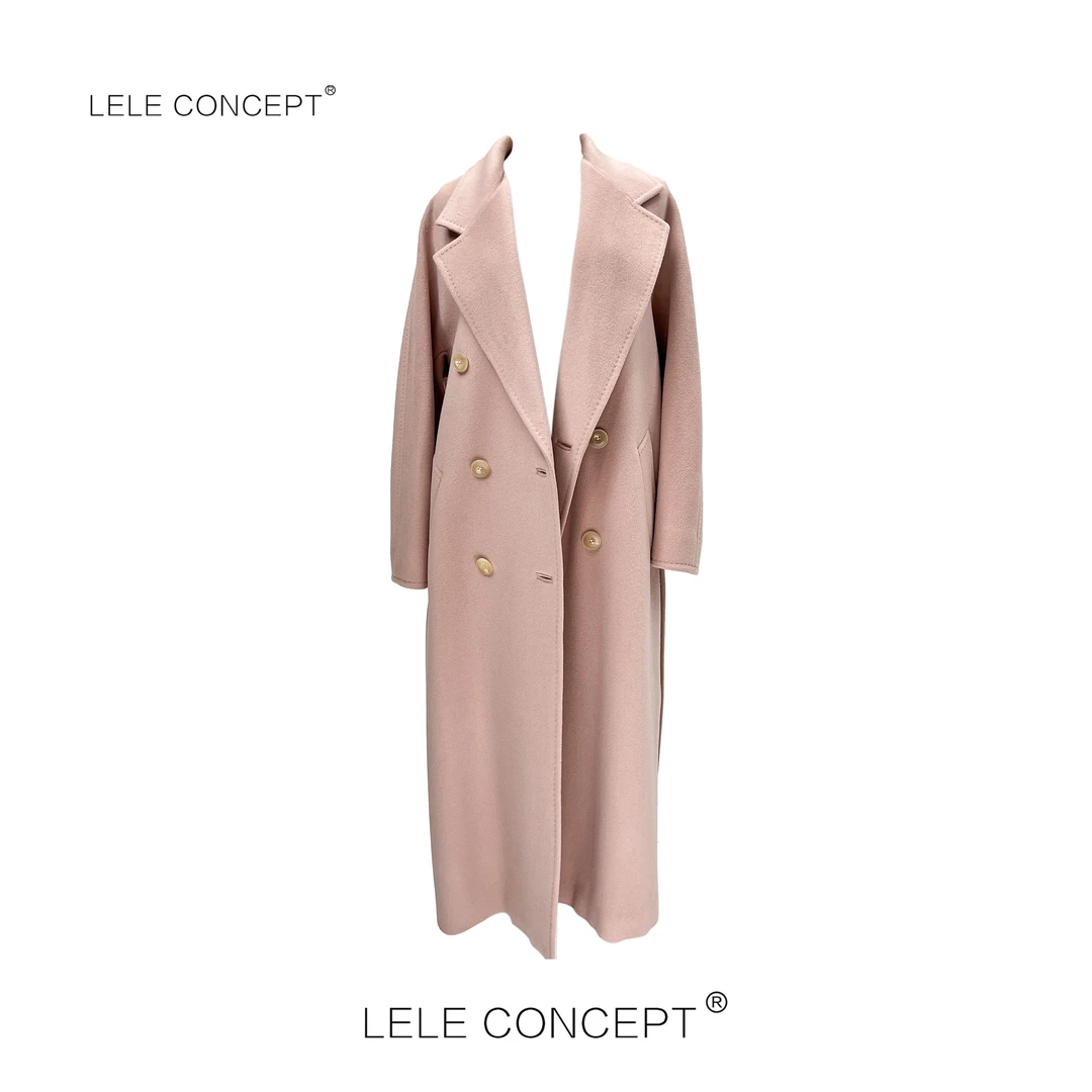 LELE CONCEPT 丨【丽】新款双排扣压线腰带大衣D0099