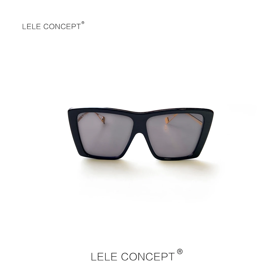 LELE CONCEPT丨【丽】新款优雅气质大气款大框金色腿墨镜SP0151