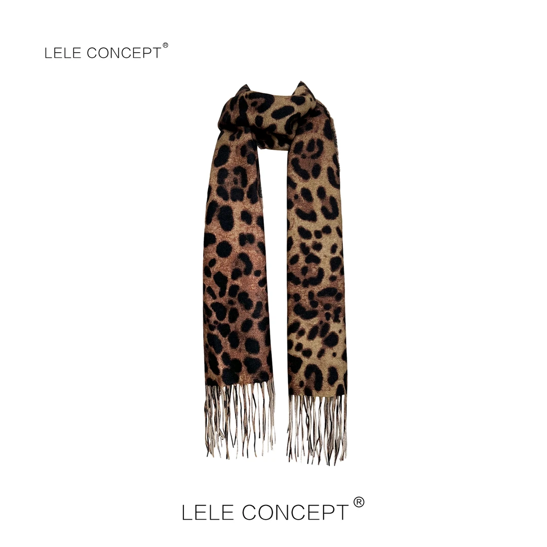 LELE CONCEPT丨【丽】新款都市时尚轻奢百搭高级感豹纹围巾WJ012