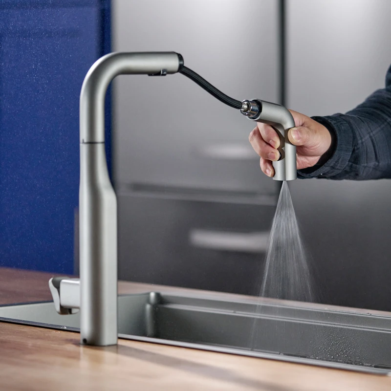 贝克巴斯超级感应龙头F05 一键启动垃圾处理器感应出水 抽拉出水