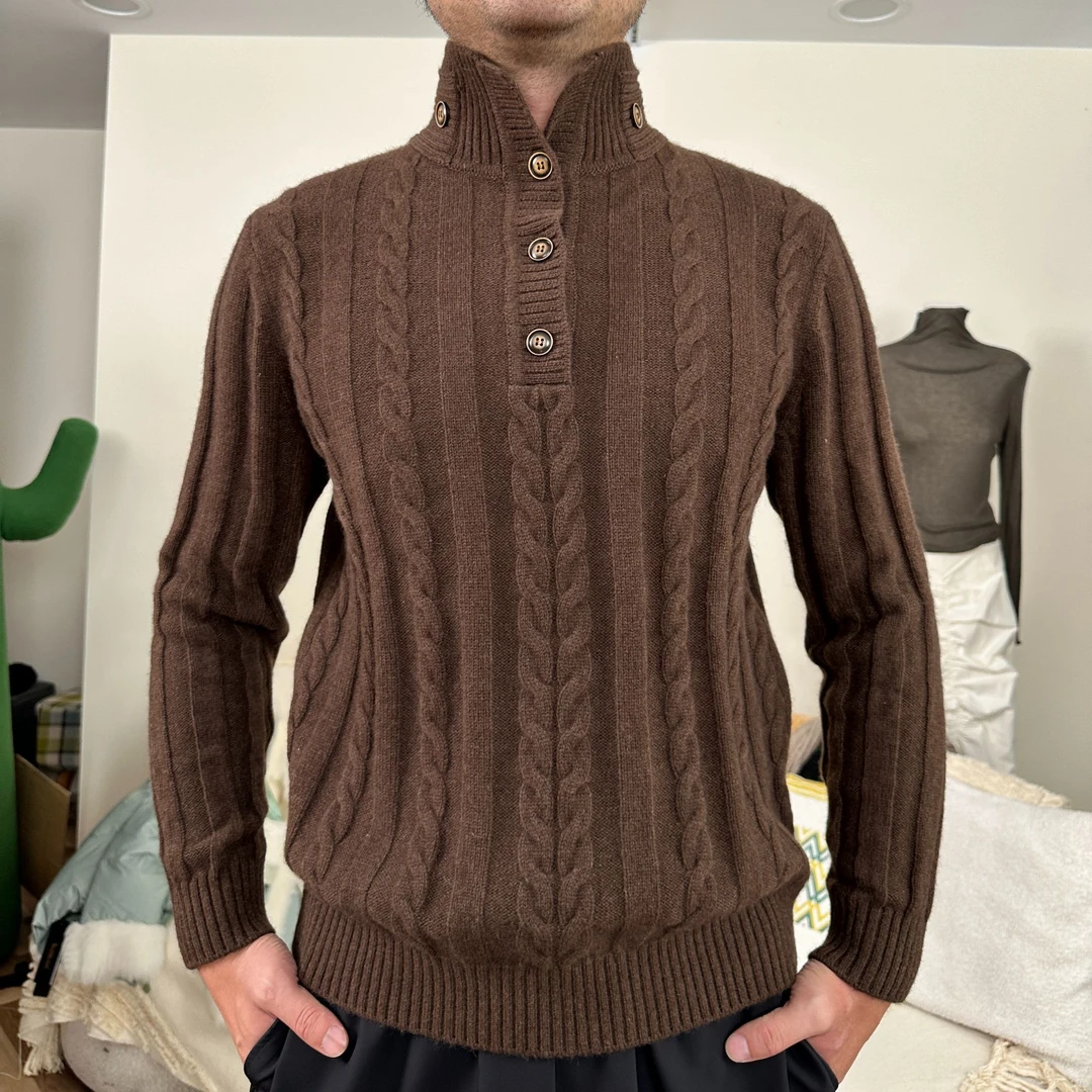 秋冬牦牛绒高领套头长袖纯色毛衣外套61283