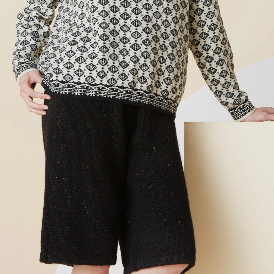 秋冬牦牛绒中裤厚款针织直筒靴裤31228