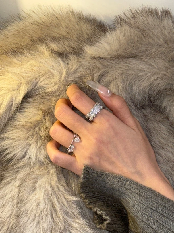 铜合金戒指 铜合金中古满天星爆闪小宽戒