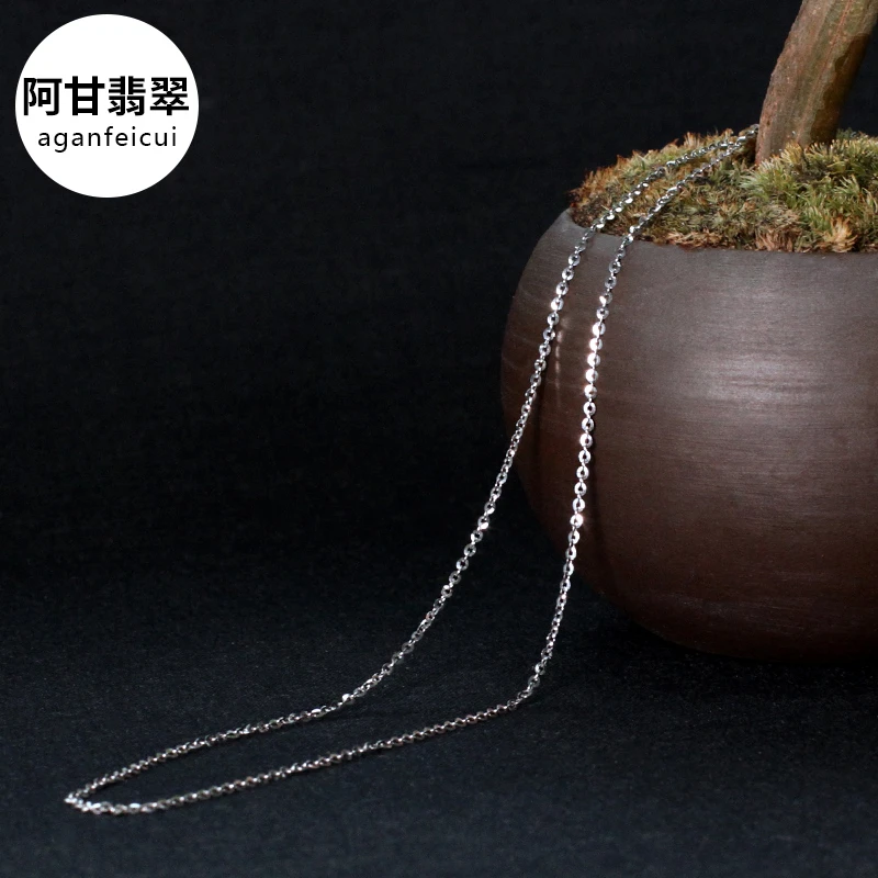18K金（O型锁骨项链）18寸45cm素款不可调节K白金链子 项链首饰配件