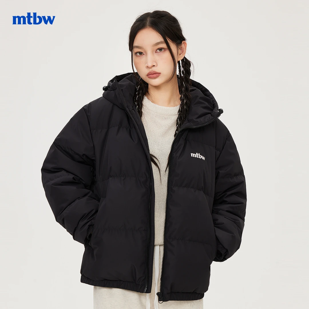 美特斯邦威羽绒服男女同款冬季潮流情侣户外保暖翻领外套738384