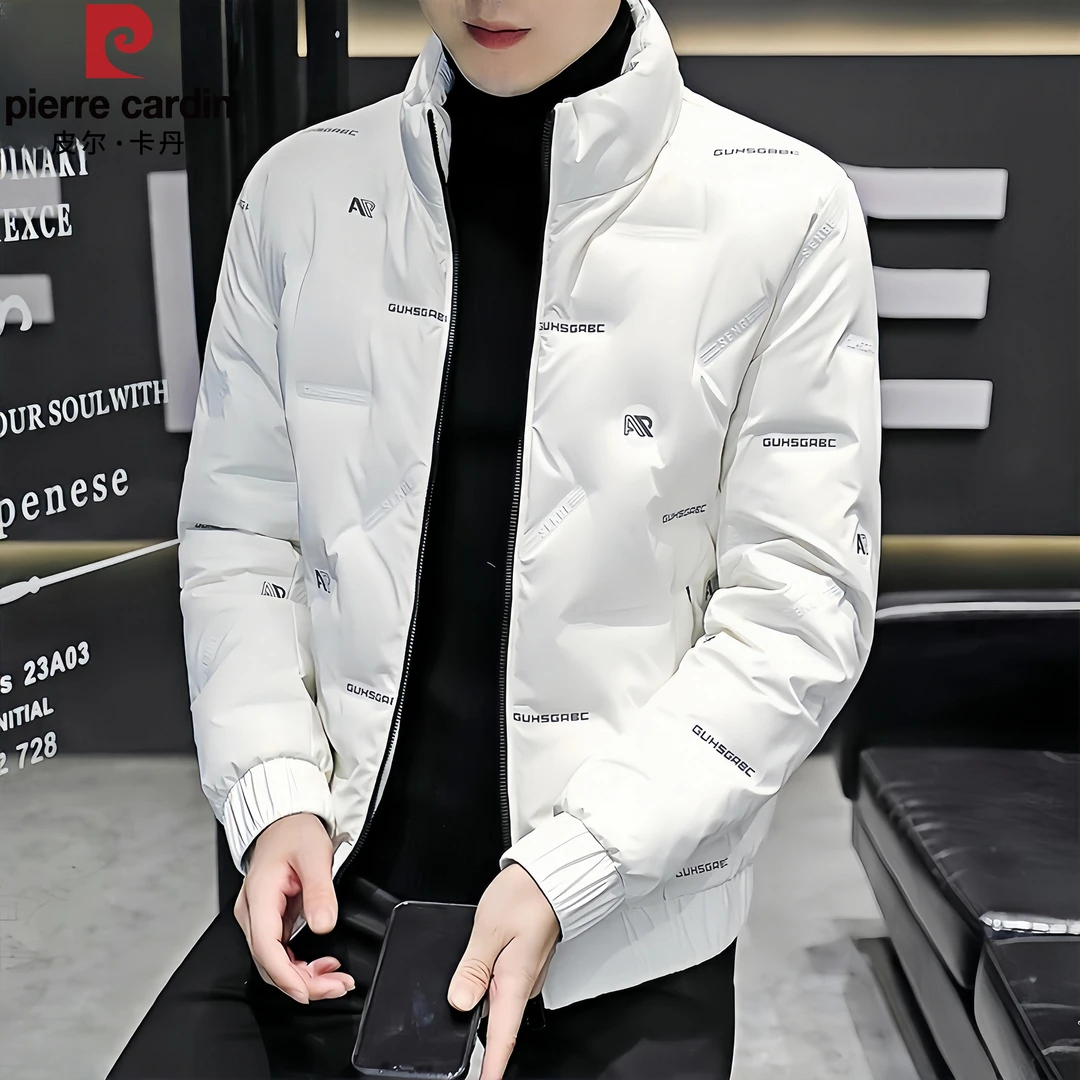 皮尔卡丹时尚潮流羽绒服轻薄外套男士秋冬季商务百搭立领冬款外套